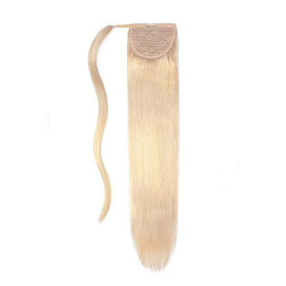 Bleach Blonde (#613) Wrap Around Ponytail Hair Extension: full extension