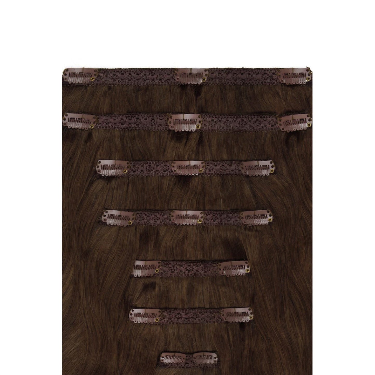 Mousey Brown (#6B) Double Weft Hair Extensions: extension attachment method