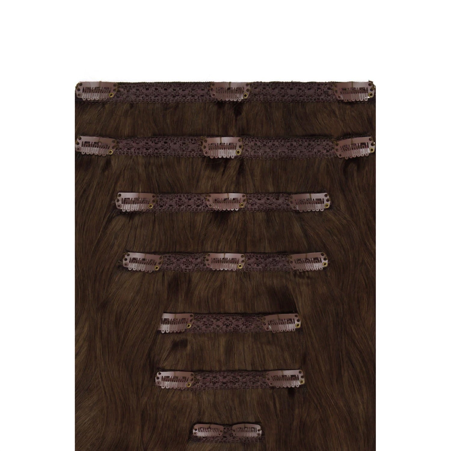 Mousey Brown (#6B) Double Weft Hair Extensions: extension attachment method