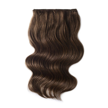 Mousey Brown (#6B) Double Weft Hair Extensions: full extension