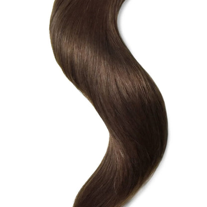Mousey Brown (#6B) Tape In Hair Extensions: extension close up