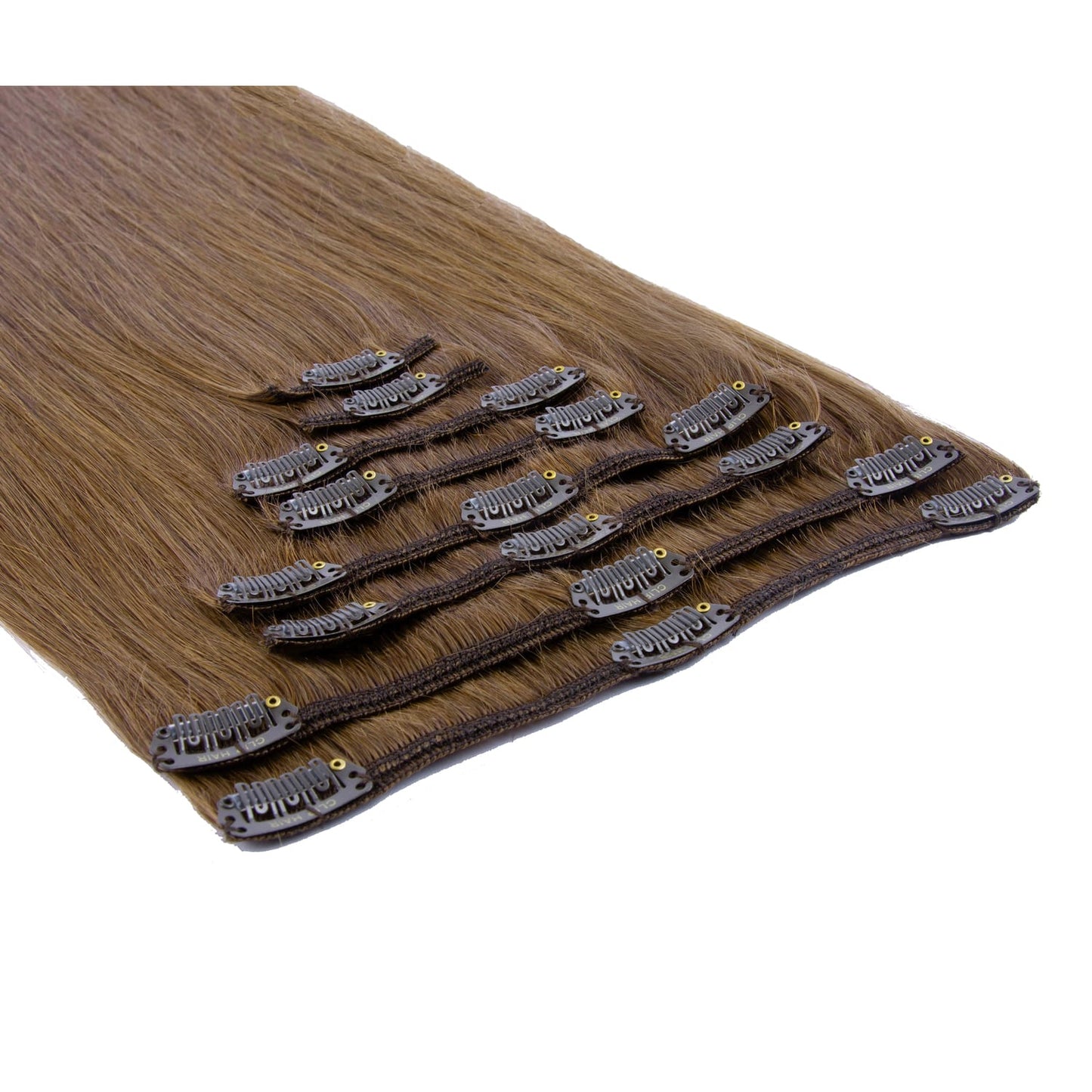 Full Head Hair Extension Medium Ash Brown (#8): Attachment method