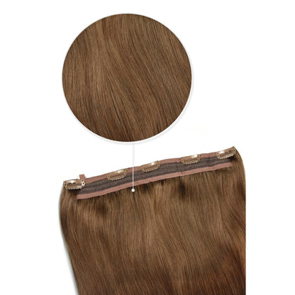 Quad Weft Hair Extensions Medium Ash Brown (#8): Attachment method