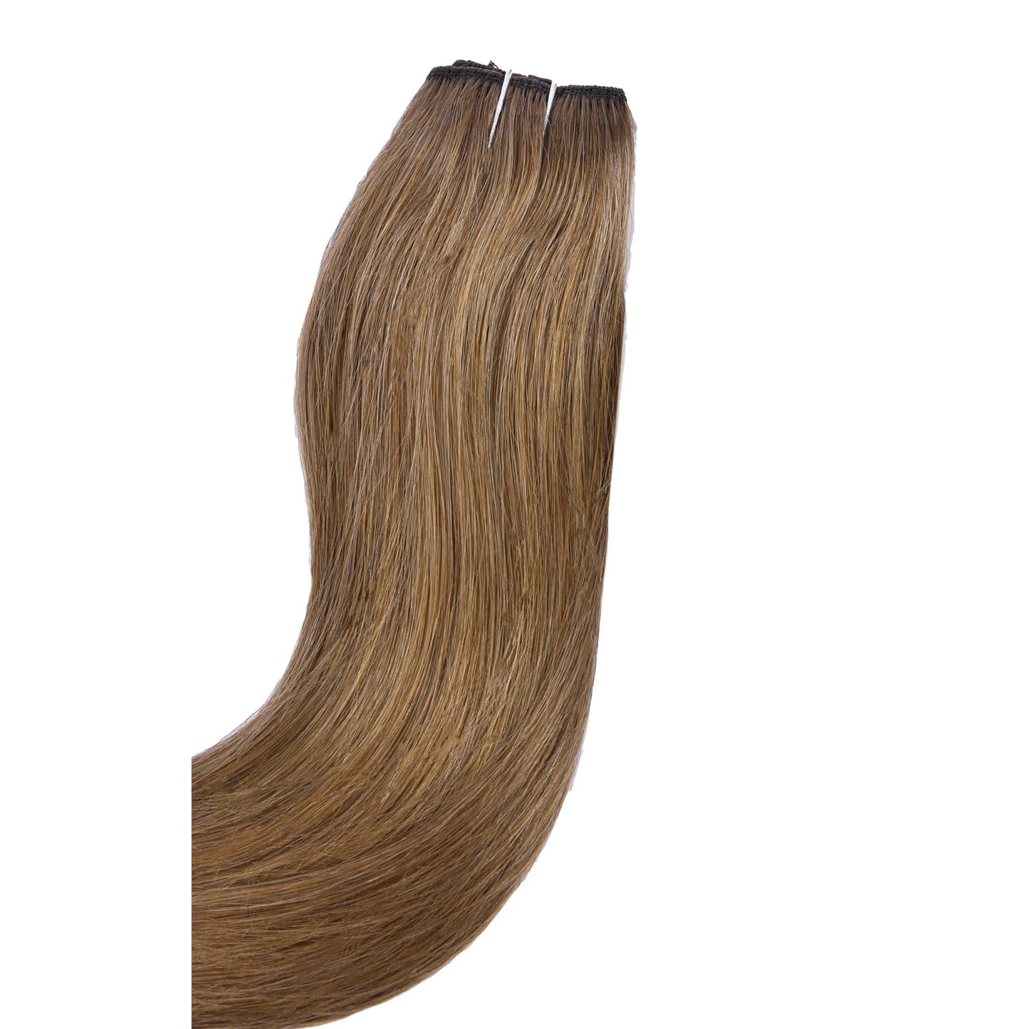 Quad Weft Hair Extensions Medium Ash Brown (#8): Extension cropped