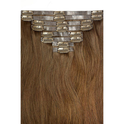 Remy Royale Seamless Hair Extension Medium Ash Brown (#8): Attachment method