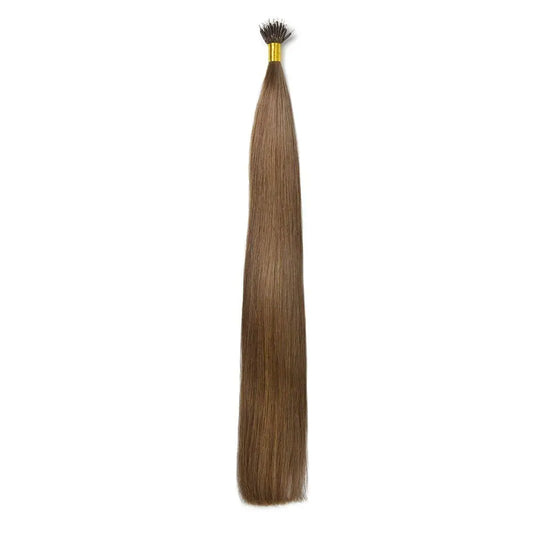 Medium Ash Brown (#8) Nano Ring Hair Extensions