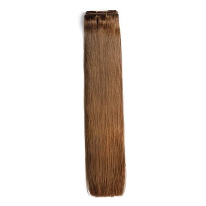 Remy Royale Hair Weft Extension Medium Ash Brown (#8): Full extension