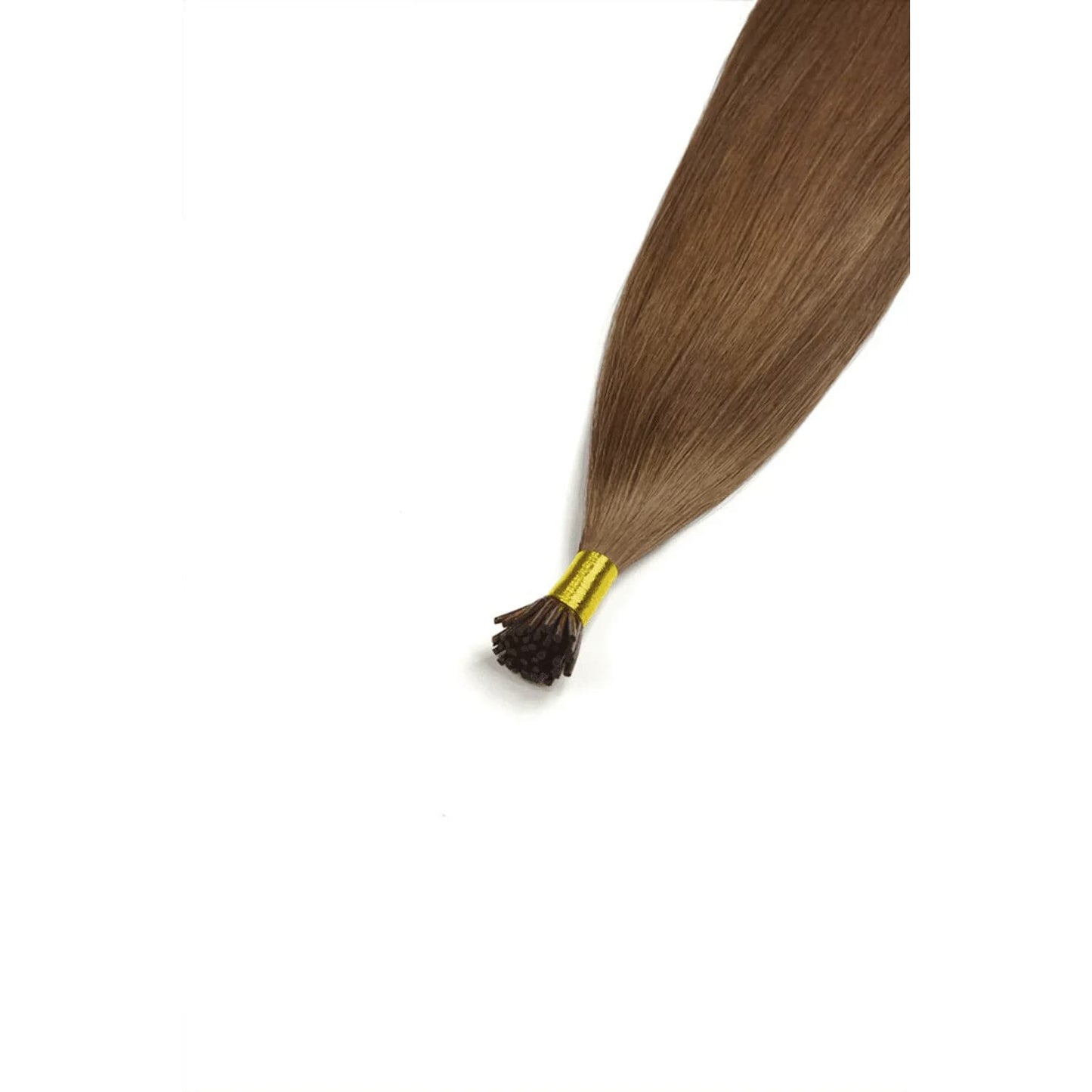 Remy Royale I-Tip Hair Extension Medium Ash Brown (#8): Attachment method