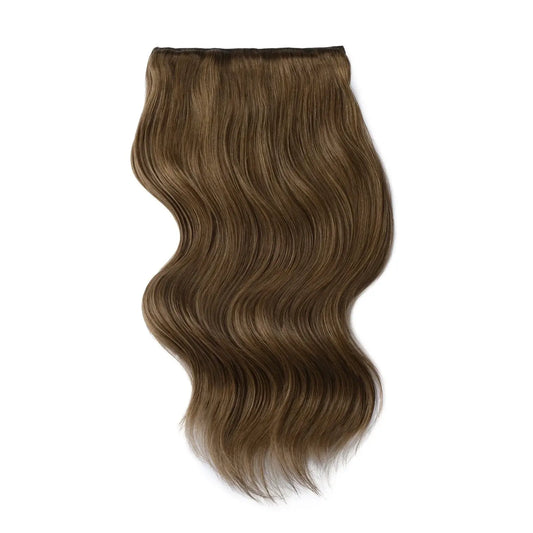 Ash Brown (#9) Double Wefted Full Head Clip In Hair Extensions