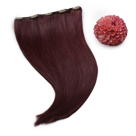 Mahogany Red (#99J) One Piece Clip In Hair Extensions (Top-Up)