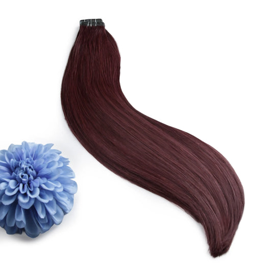 Mahogany Red (#99J) Tape In Hair Extensions