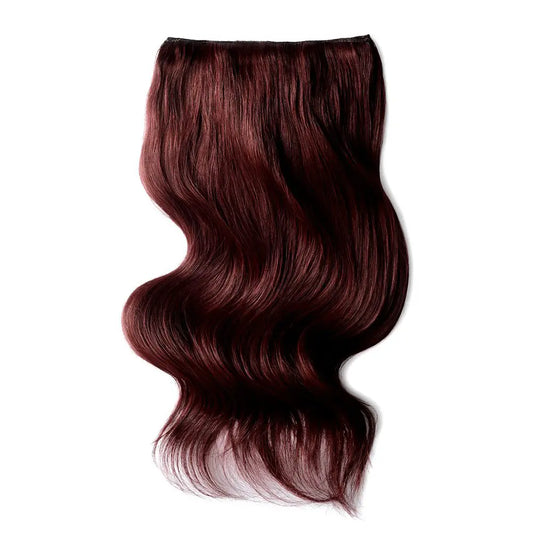 Mahogany Red (#99J) Double Wefted Full Head Clip In Hair Extensions