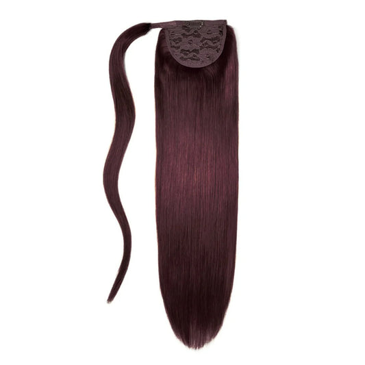 Mahogany Red (#99J) Straight Up Wrap Around Ponytail Extension