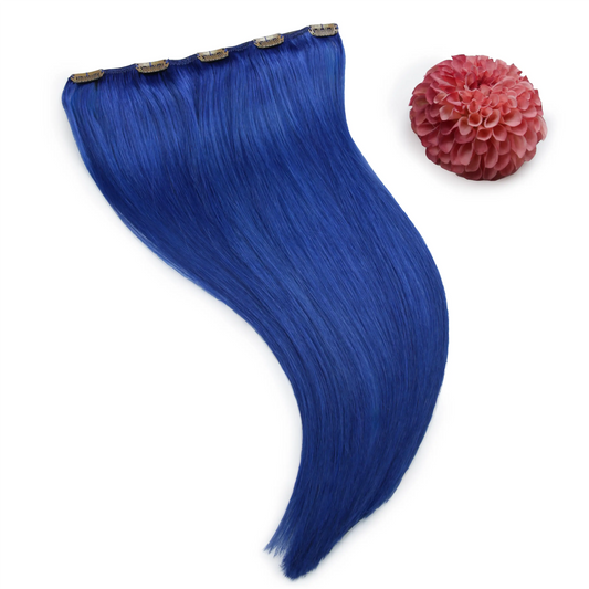 Blue One Piece Clip In Hair Extensions (Top-Up)