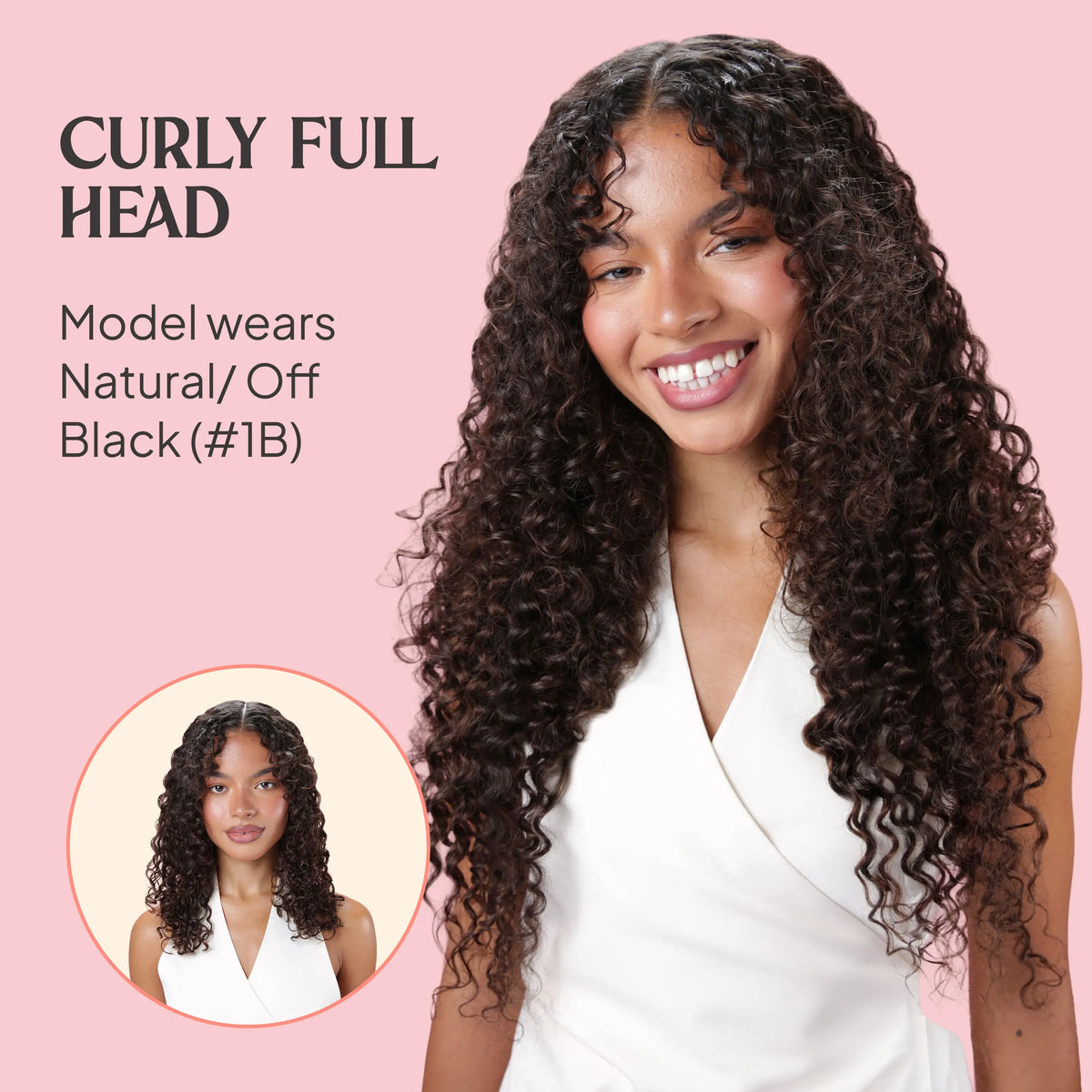 Curly Full Head Remy Clip in Human Hair Extensions - Ice Blonde before and after