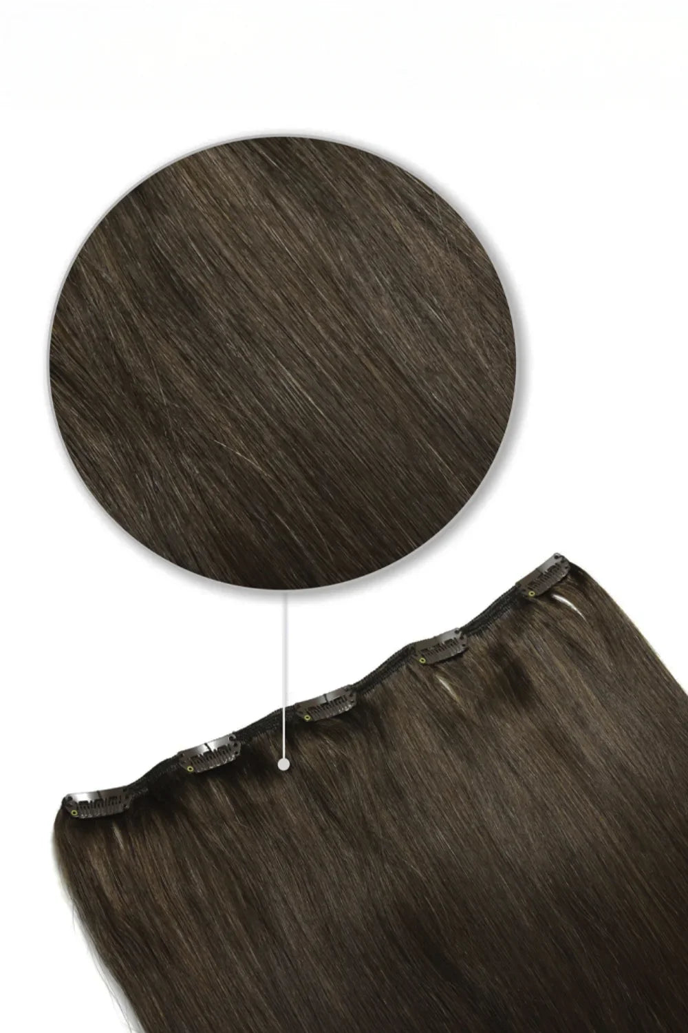 Dark One Piece Clip Hair Extensions