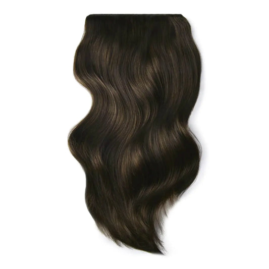 Dark Brown (#3) Double Wefted Full Head Clip In Hair Extensions