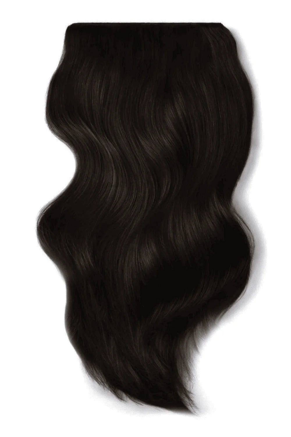 Double Wefted Full Head Remy Clip Human Hair Extensions Darkest
