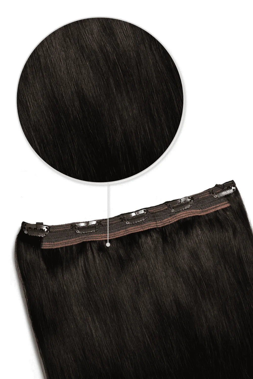 Darkest Quad Weft Clip One Piece Hair Extensions