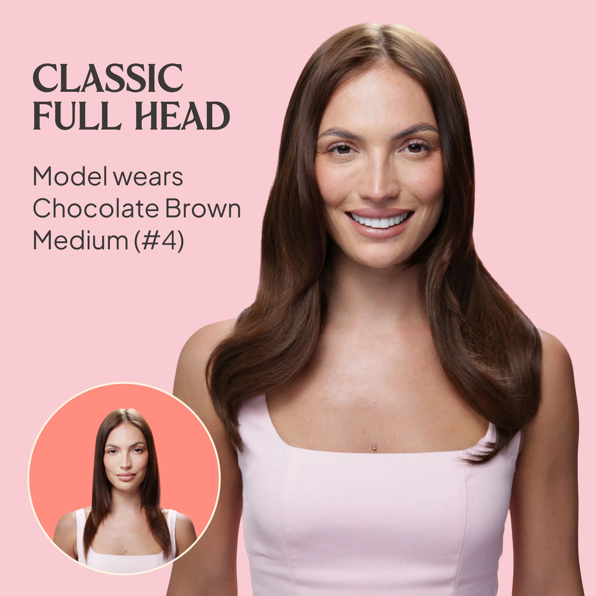 Oak Brondie Full Head Clip In Hair Extensions before and after