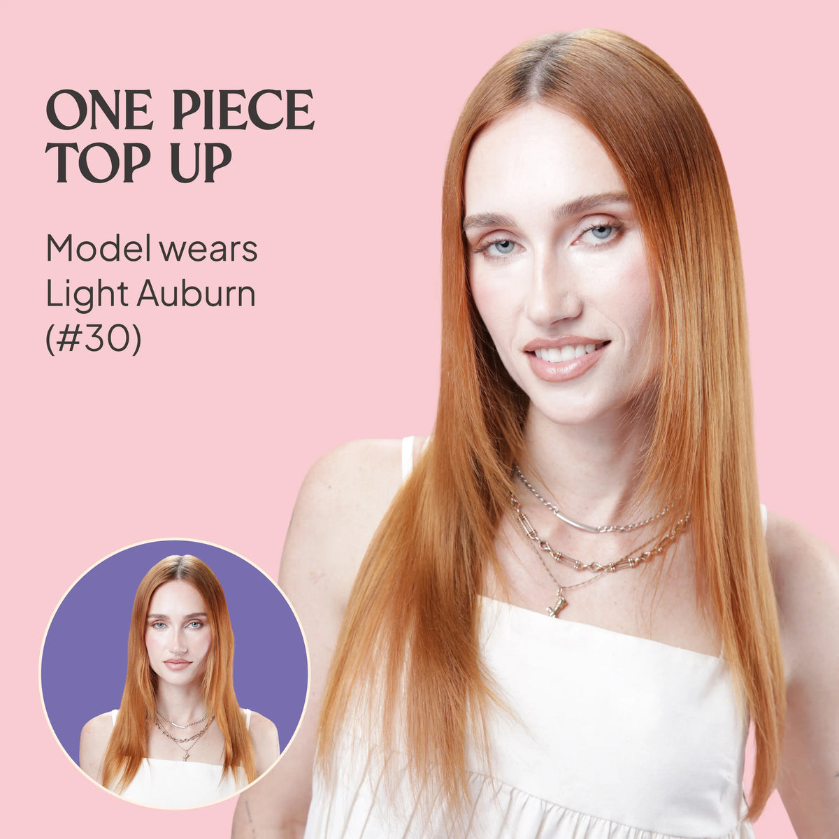 Oak Brondie One Piece Clip In Hair Extensions (Top-Up) before and after