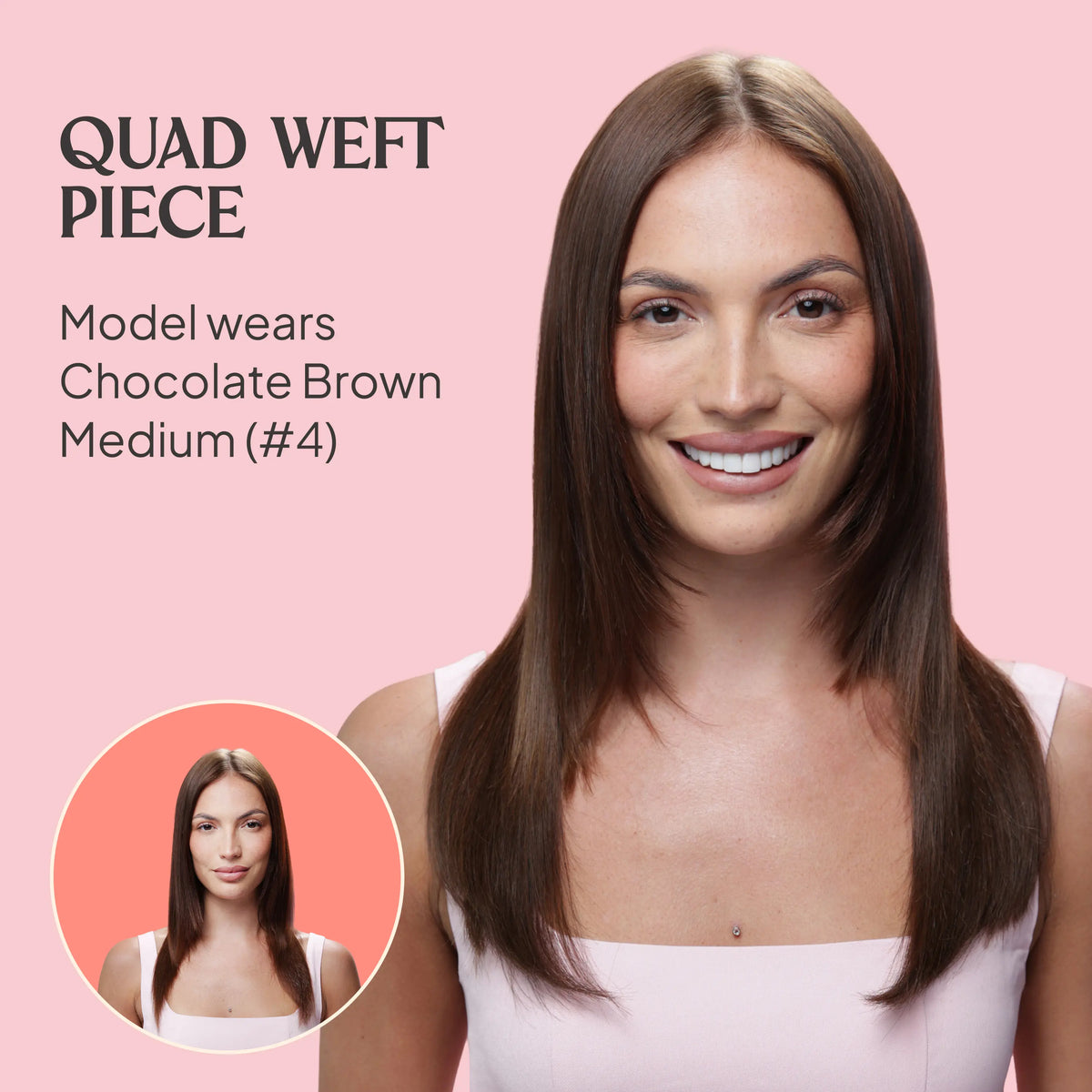 Lightest Brown (#18) Quad Weft Clip In One Piece Hair Extensions before and after