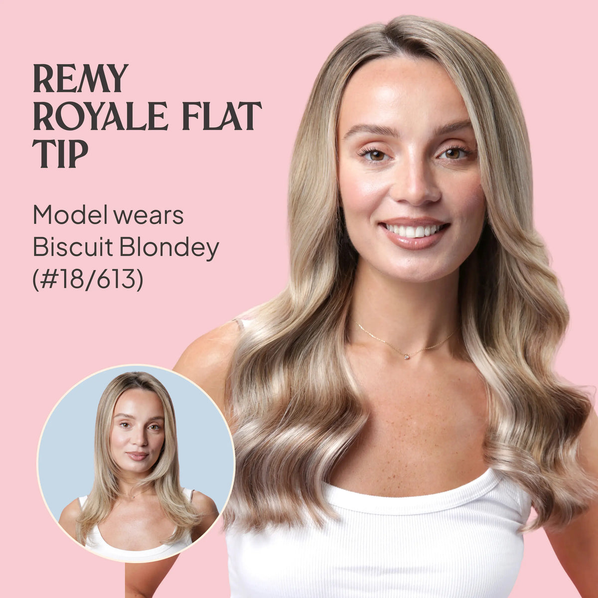 Chocolate Honey (#4/27) Remy Royale Flat Tip Hair Extensions before and after