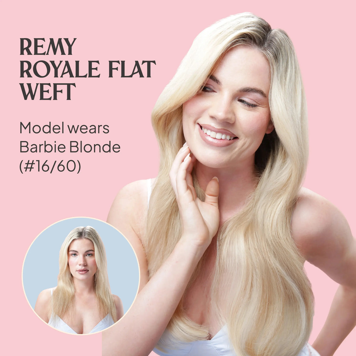 Natural Mocha Melt Remy Royale Flat Weft Hair Extensions before and after