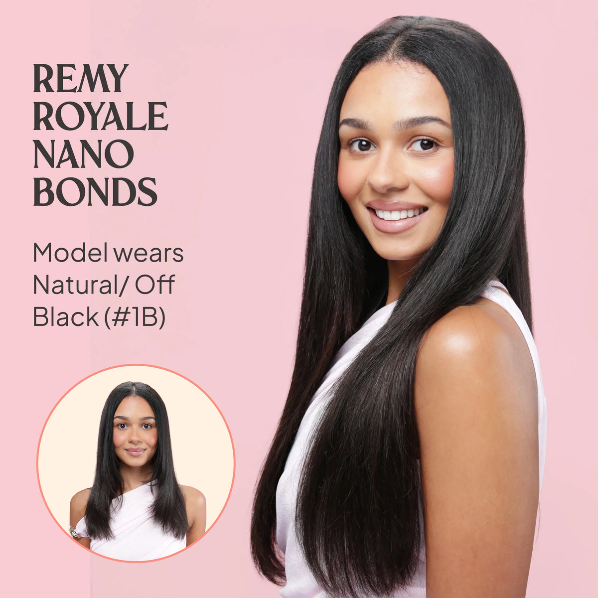 Espresso Melt Balayage Remy Royale Nano Bond Hair Extensions before and after
