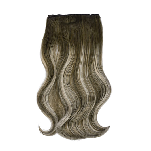 Ash Bronde Balayage Double Weft Hair Extensions: full extension