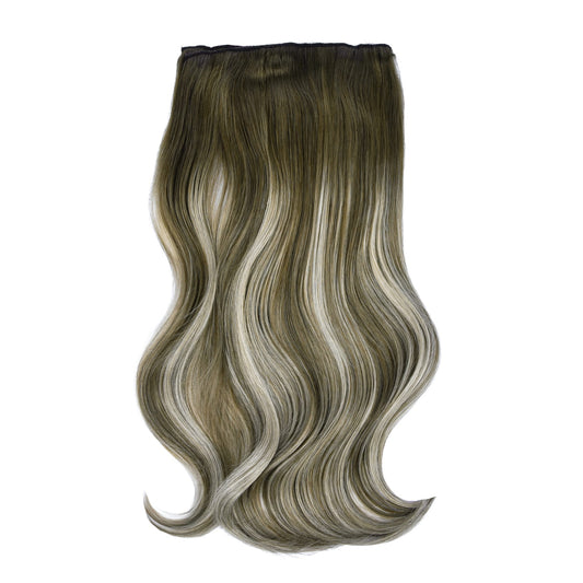 Ash Bronde Balayage Double Weft Hair Extensions: full hair extension