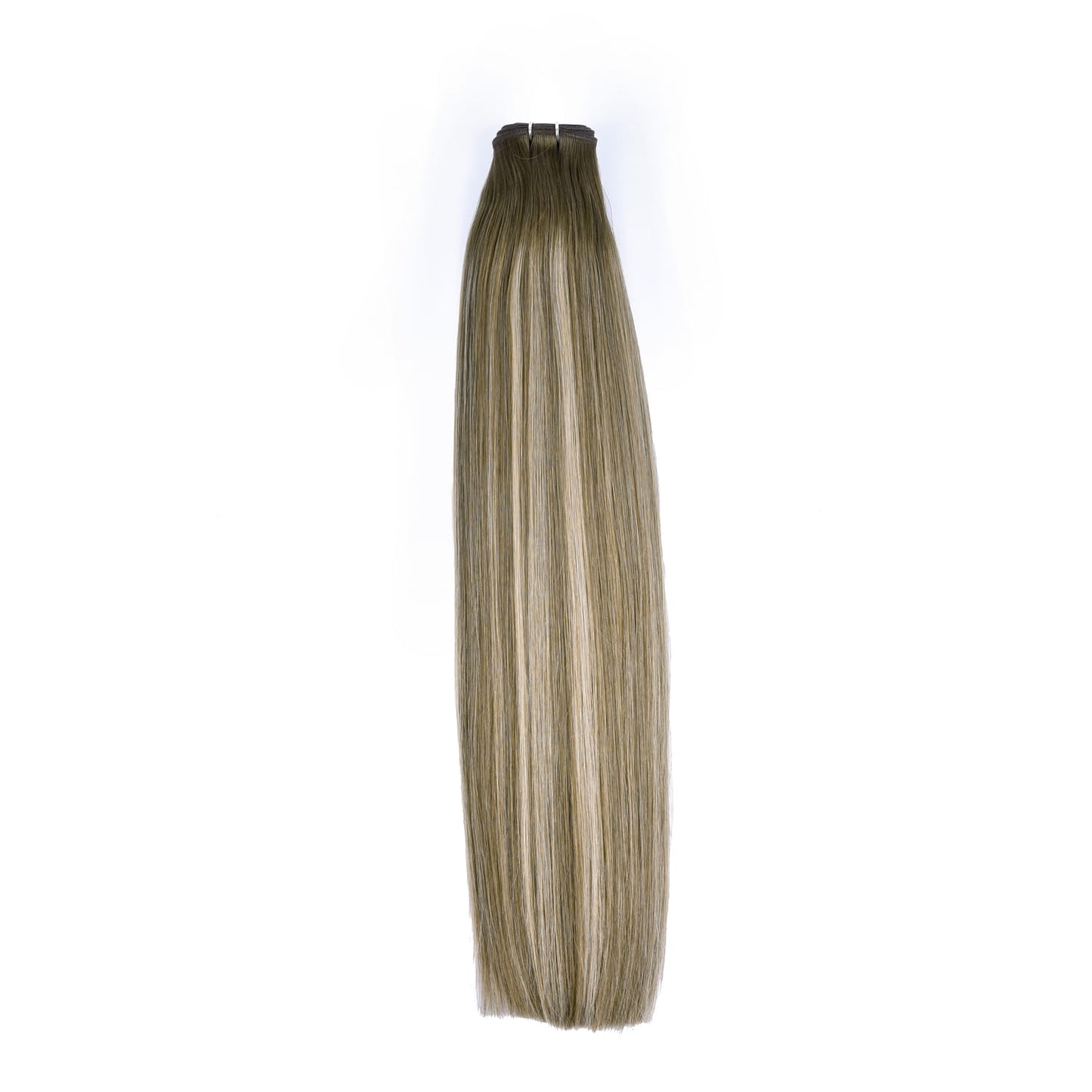 Ash Bronde Balayage Remy Royale Flat Weft Hair Extensions: full extension