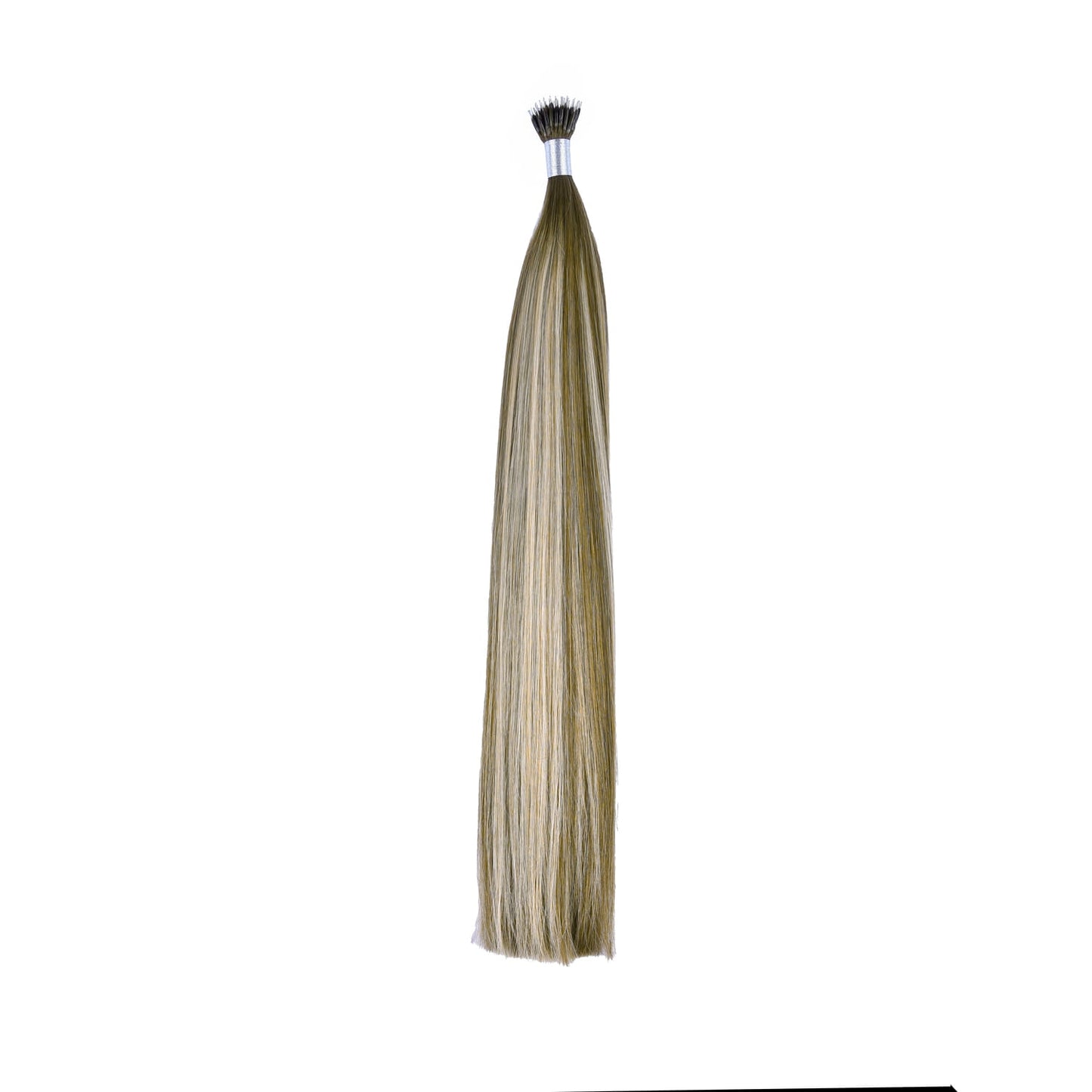 Ash Bronde Balayage Remy Royale Nano Ring Hair Extensions: full hair extension