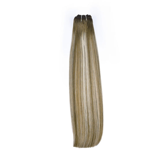 Ash Bronde Balayage Remy Royale Hair Weft Hair Extensions: full extension