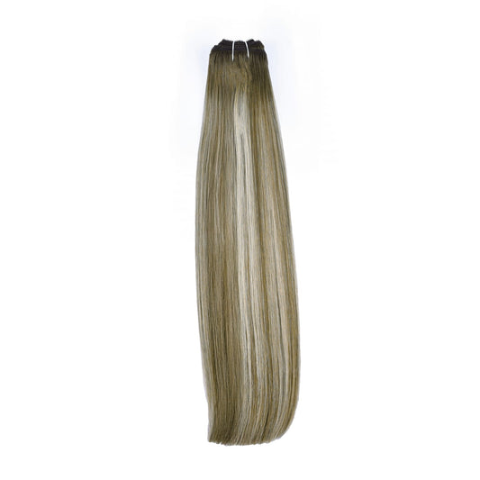 Ash Bronde Balayage Remy Royale Weave Weft Hair Extensions: full hair extensions