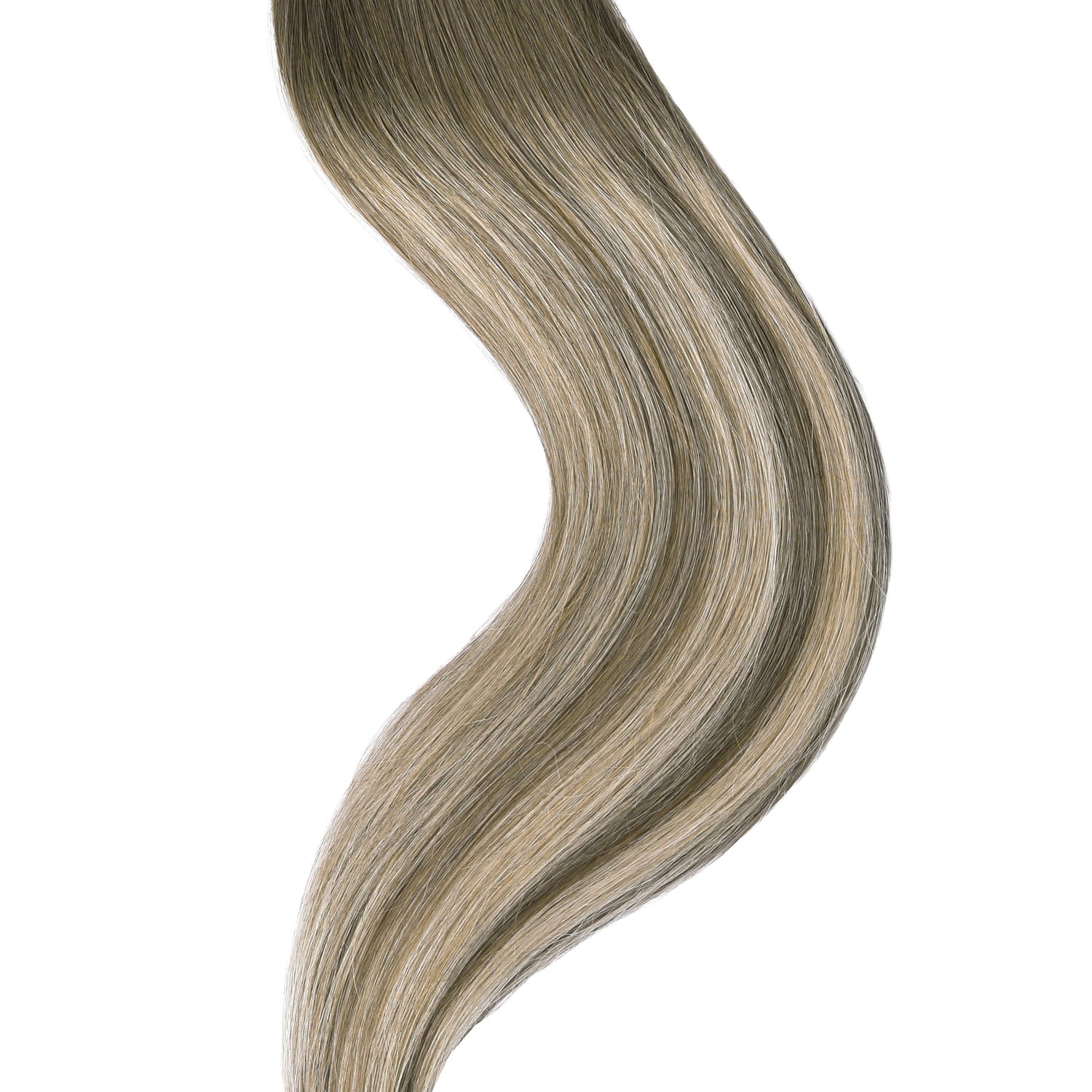 Ash Bronde Balayage Tape In Hair Extensions: extension close up
