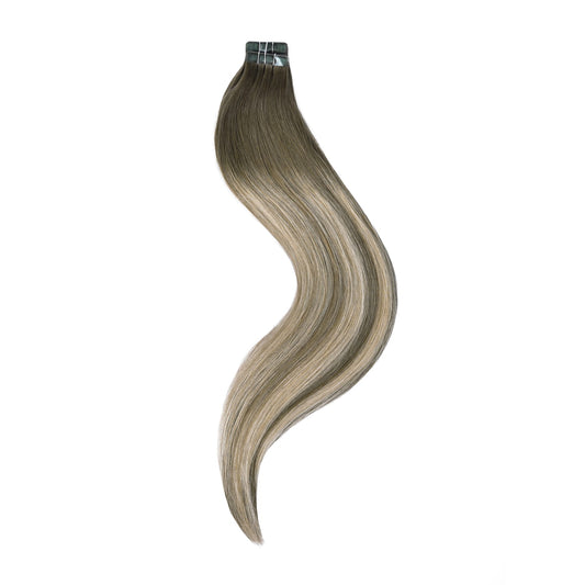 Ash Bronde Balayage Tape In Hair Extensions: full hair extension