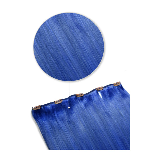 Blue One Piece Clip In Hair Extensions (Top-Up)