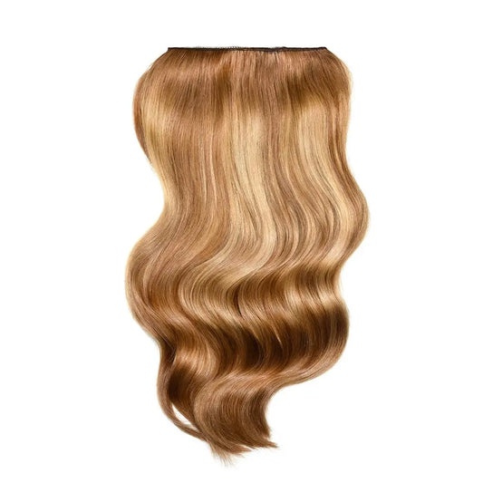 Double Wefted Full Head Clip in Hair Extensions - Cinnamon Swirl Balayage