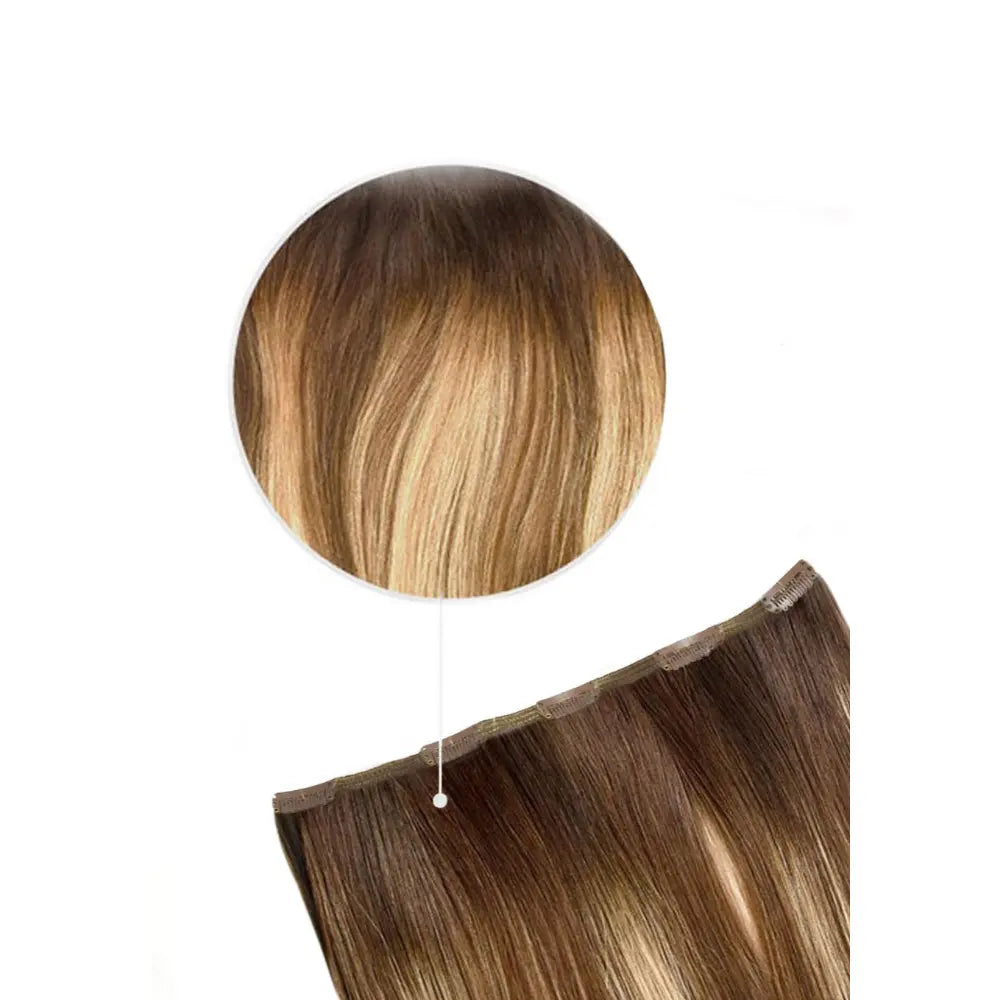 Chestnut Honey Balayage One Piece Clip In Hair Extensions (Top-Up)