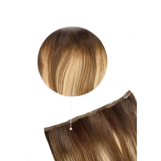 Chestnut Honey Balayage One Piece Clip In Hair Extensions (Top-Up)