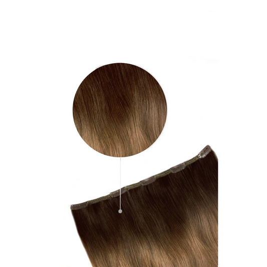 Dark Brown Ombre (#T2/6) One Piece Clip In Hair Extensions (Top-Up)