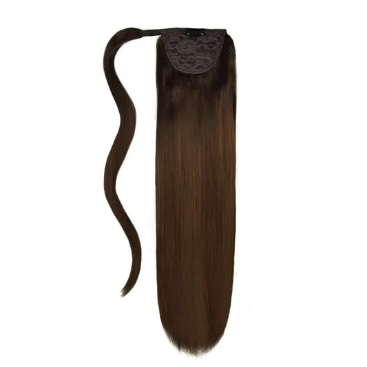 Espresso Melt Balayage Straight Up Wrap Around Ponytail Extension