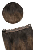 Espresso Melt Balayage Quad Weft Clip In One Piece Hair Extensions