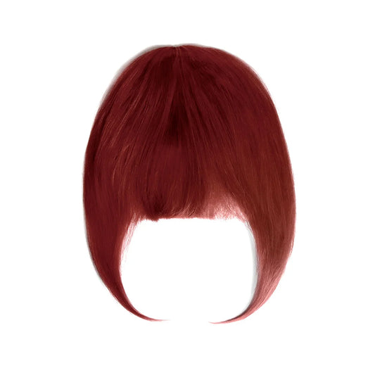 Deep Red Clip In Fringe