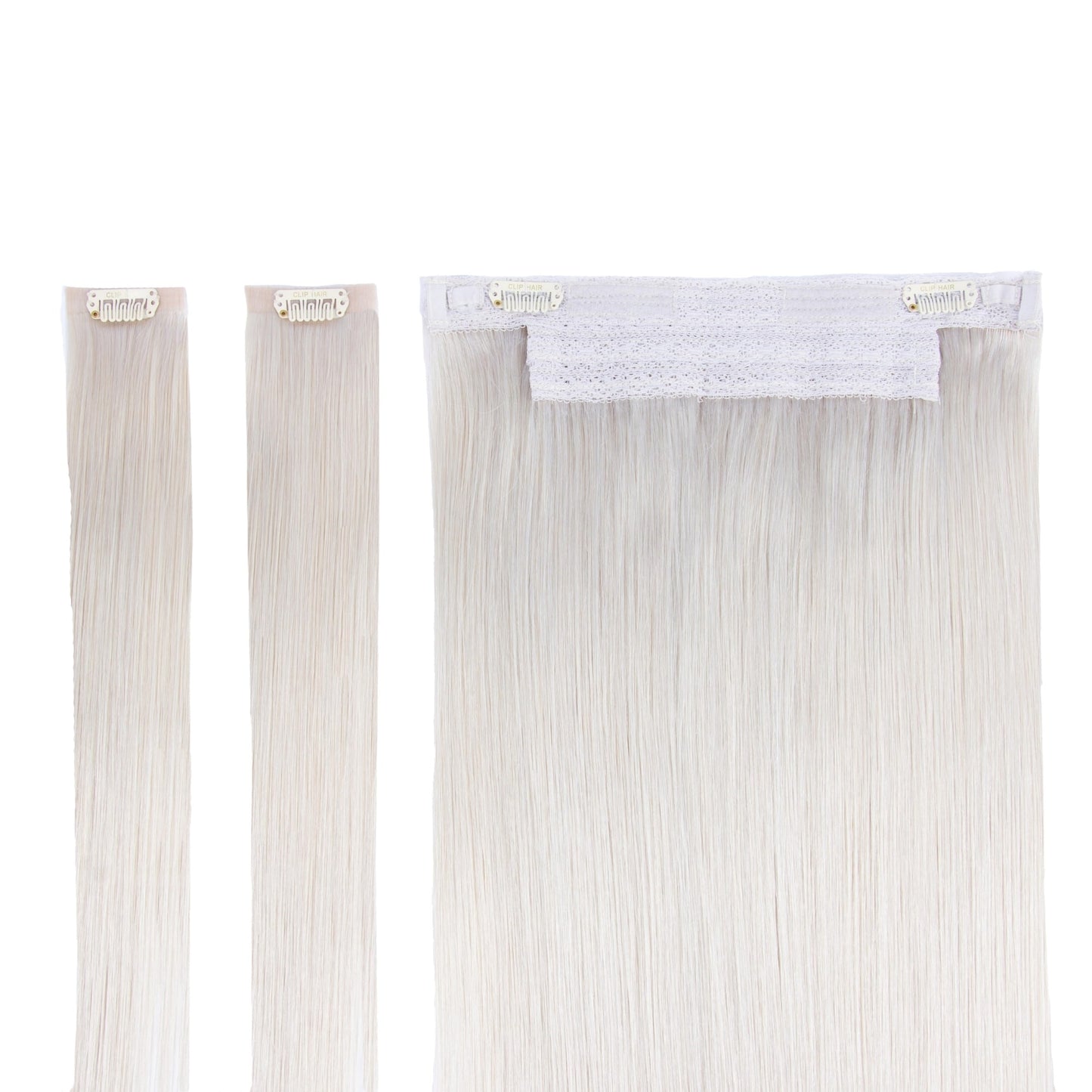 Ice Blonde Halo Hair Extensions Full Content