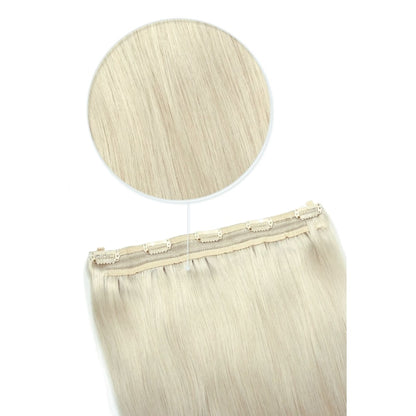Ice Blonde Quad Weft Clip In One Piece Hair Extensions
