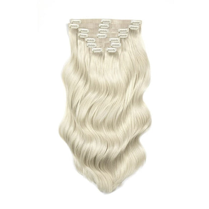 Ice Blonde Double Drawn Seamless Clip In Hair Extensions
