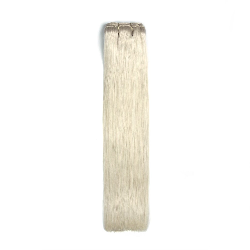 Remy Royale Double Drawn Human Hair Weft Weave Extensions Ice Blonde