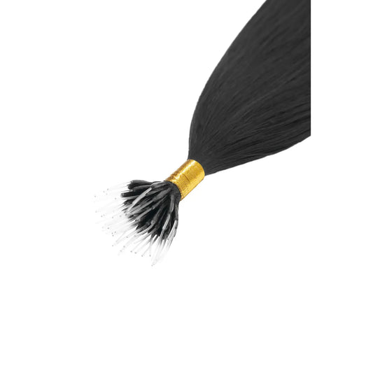 Jet Black (#1) Remy Royale Nano Bond Hair Extensions